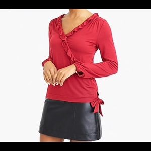NWT Jcrew Ruffle Trimmed Wrap Top
